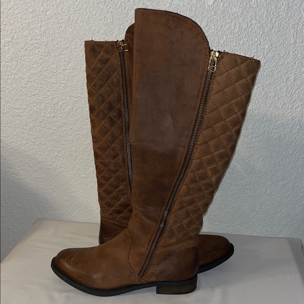 Steve Madden Brown Quilted Over the Knee Boots used good condition
